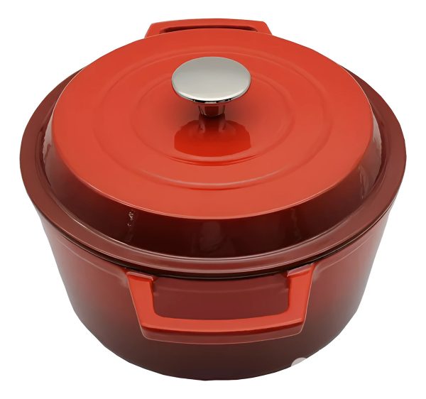 Olla De Hierro Fundido Esmaltada Roja - 28 Cm
