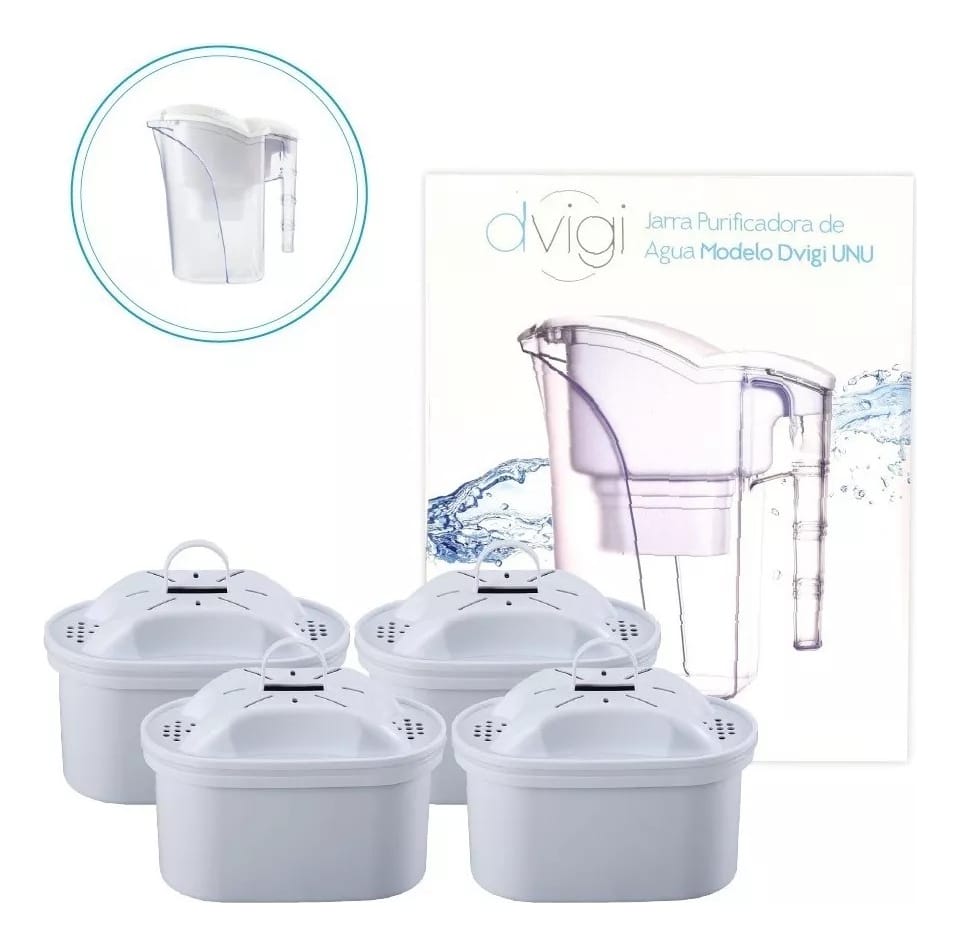 Pack De 4 Filtros De Jarra Purificadora De Agua Dvigi Unu