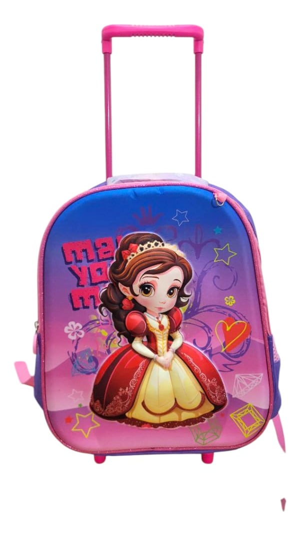 Mochila Niña 3d Set X3 + Carrito Regalo