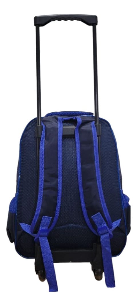 Mochila Escuela Autos Color Negro Con Carrito Para Niño