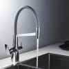 Grifo Monocomando Flexible 3 Vías Para Mesada Y Purificador
