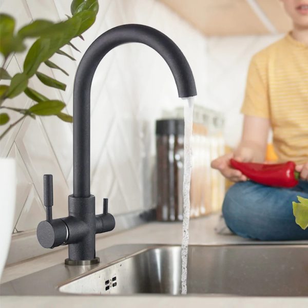 Grifería Monocomando De Tres Vías Para Mesada Y Purificador