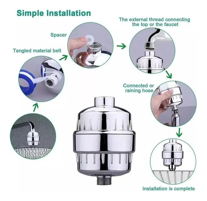 Purificador De Ducha 15 Etapas Para Ducha Telefono O Roseta