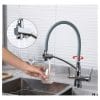 Grifo Monocomando Flexible 3 Vías Para Mesada Y Purificador
