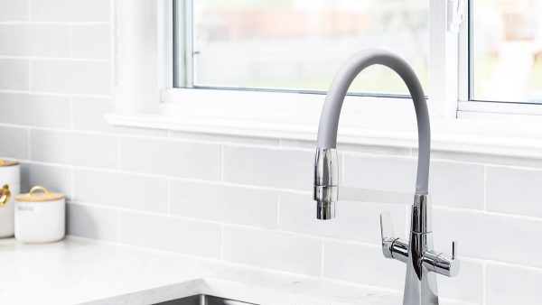 Grifo Monocomando Flexible 3 Vías Para Mesada Y Purificador