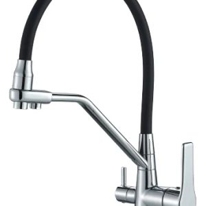 Grifo Monocomando Flexible 3 Vías Para Mesada Y Purificador