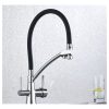 Grifo Monocomando Flexible 3 Vías Para Mesada Y Purificador