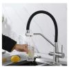 Grifo Monocomando Flexible 3 Vías Para Mesada Y Purificador