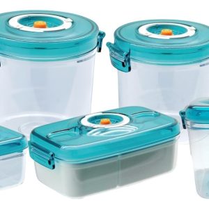 Juego De 5 Recipientes Herméticos Al Vacío Para Alimentos