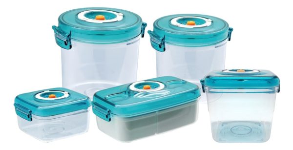 Juego De 5 Recipientes Herméticos Al Vacío Para Alimentos