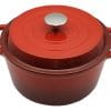 Olla De Hierro Fundido Esmaltada Roja - 26 Cm