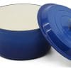 Olla De Hierro Fundido Esmaltada 24 Cm Antiadherente Azul
