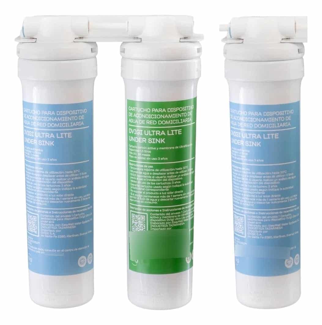 Pack 2 Años Repuestos Filtro Purificador Bajo Mesada Dvigi