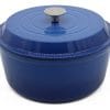 Olla De Hierro Fundido Esmaltada 24 Cm Antiadherente Azul