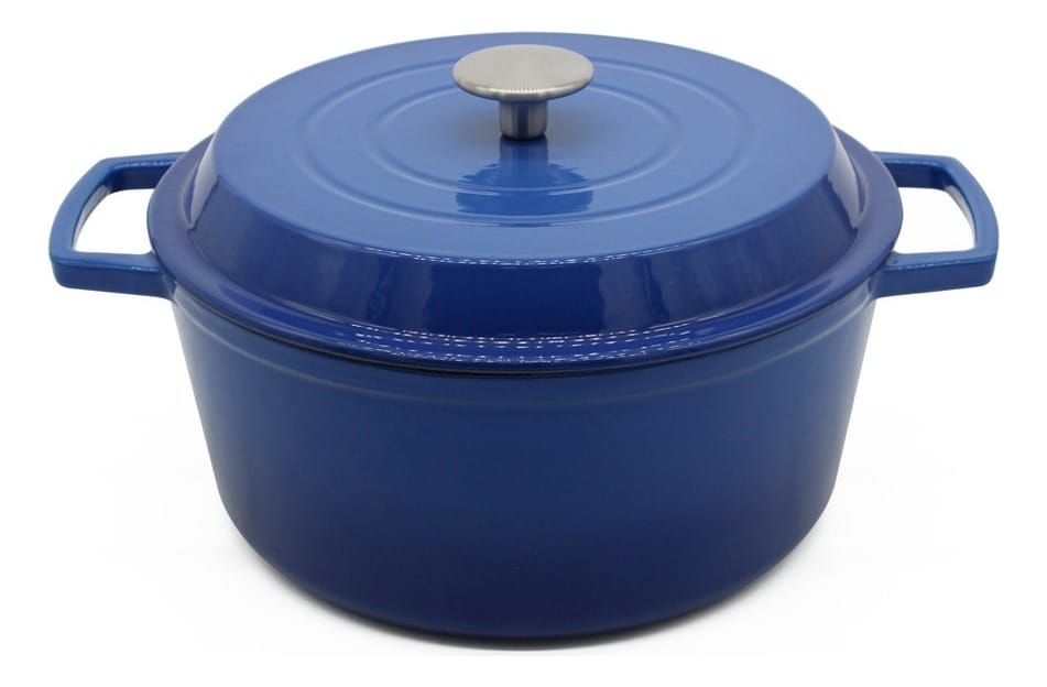 Olla De Hierro Fundido Esmaltada 24 Cm Antiadherente Azul