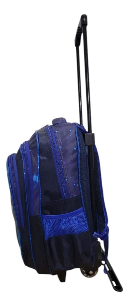 Mochila Escuela Autos Color Negro Con Carrito Para Niño