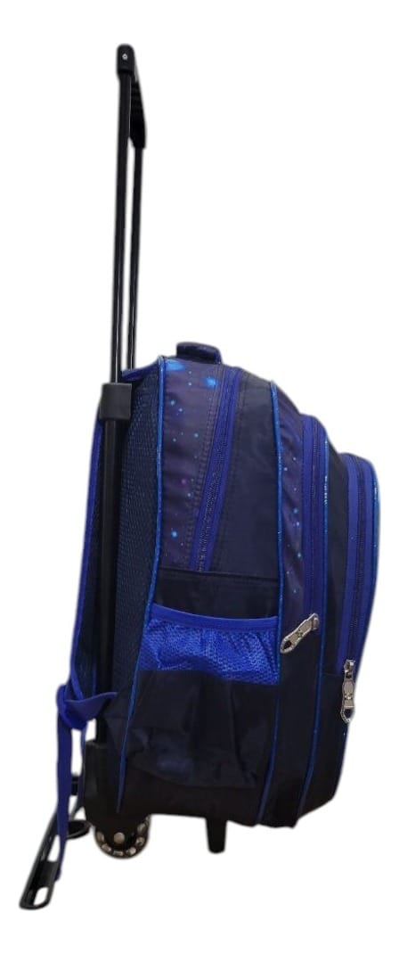 Mochila Escuela Autos Color Negro Con Carrito Para Niño