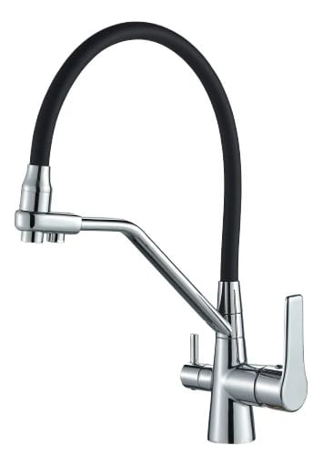 Grifo Monocomando Flexible 3 Vías Para Mesada Y Purificador