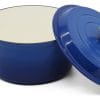 Olla De Hierro Fundido Esmaltada 20 Cm Antiadherente Azul
