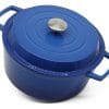 Olla De Hierro Fundido Esmaltada 20 Cm Antiadherente Azul